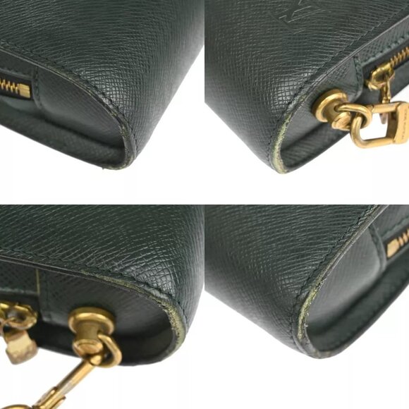 LOUIS VUITTON LV Logo BAIKAL Clutch Hand Bag Taiga Leather Epicea M30184 04YE051 - Picture 5 of 16